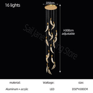 Crystal Feather Chandelier - Exquisite Lighting Décor-Ceiling Chandelier