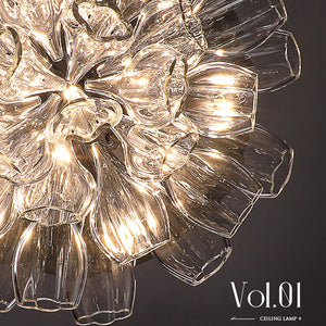 Crystal Glass Petals Chandelier: Elegant Lighting Fixtures-Ceiling Chandelier