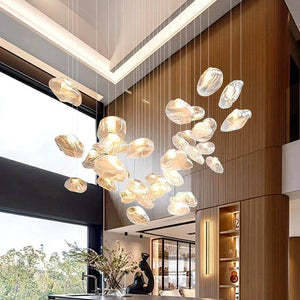 Crystal Lava Pebbles Chandelier - Elegant Lighting-Staircase Chandelier