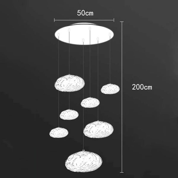 Crystal Lava Pebbles Chandelier - Elegant Lighting-Staircase Chandelier