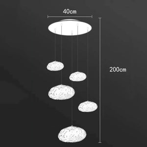 Crystal Lava Pebbles Chandelier - Elegant Lighting-Staircase Chandelier