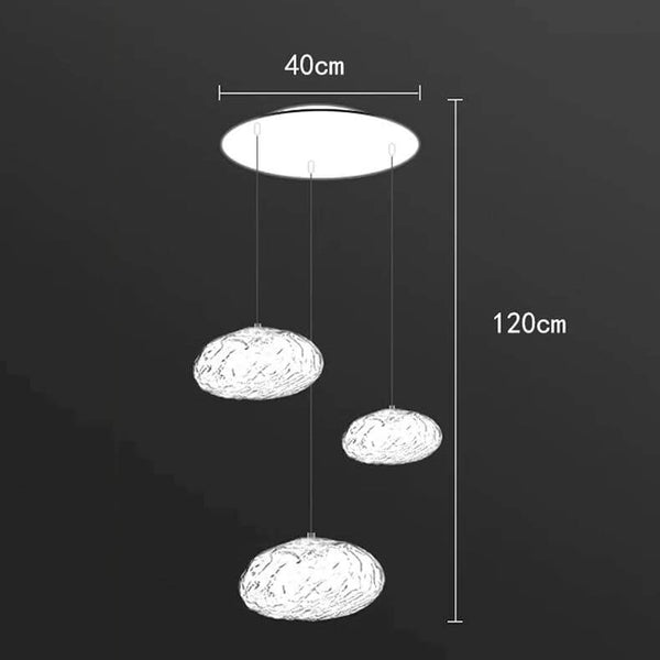 Crystal Lava Pebbles Chandelier - Elegant Lighting-Staircase Chandelier