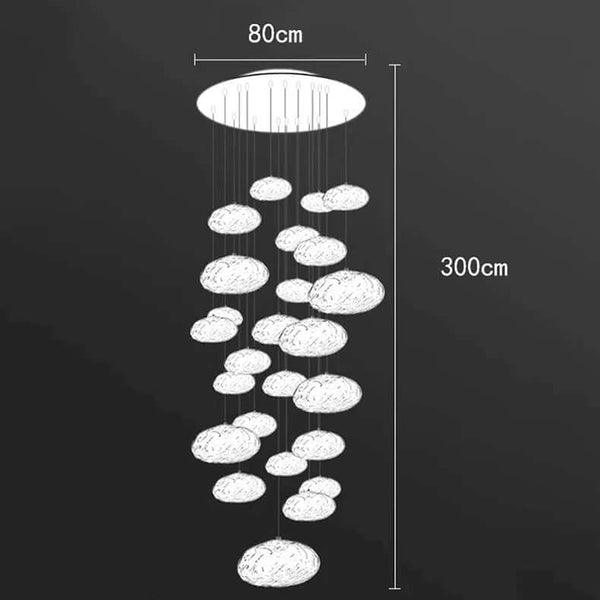 Crystal Lava Pebbles Chandelier - Elegant Lighting-Staircase Chandelier