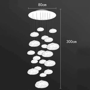 Crystal Lava Pebbles Chandelier - Elegant Lighting-Staircase Chandelier