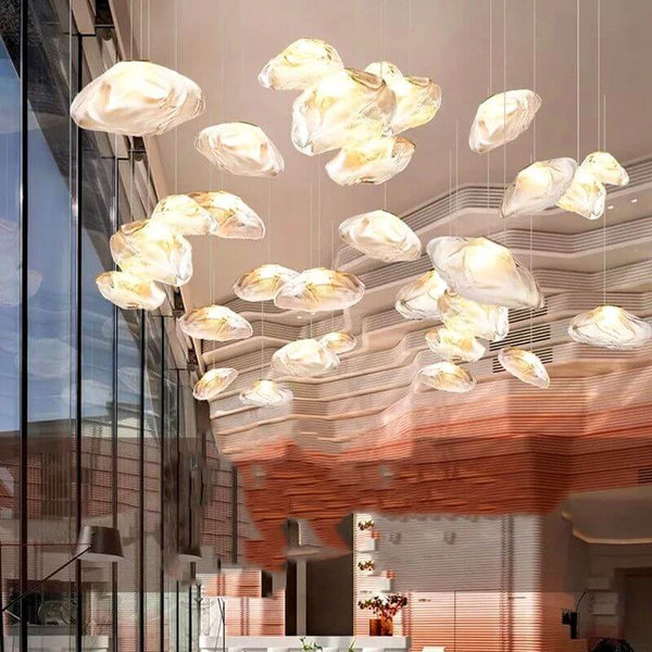 Crystal Lava Pebbles Chandelier - Elegant Lighting-Staircase Chandelier