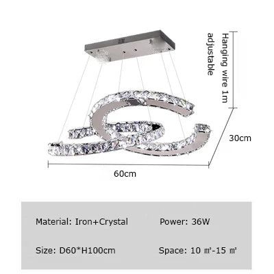 Crystal Loops Chandelier: Premium Lighting Décor-Ceiling Chandelier