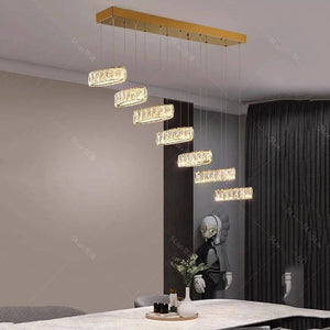 Crystal Mix Loop Kitchen Island Chandelier-Kitchen Island