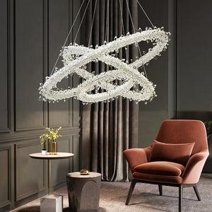 Crystal Ring Chandelier: Dazzling Lighting Fixture-Ceiling Chandelier