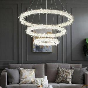 Crystal Ring Chandelier: Dazzling Lighting Fixture-Ceiling Chandelier