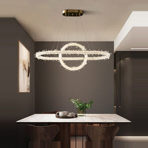 Crystal Ring Chandelier: Dazzling Lighting Fixture-Ceiling Chandelier