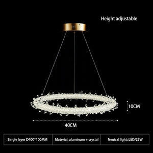 Crystal Ring Chandelier: Dazzling Lighting Fixture-Ceiling Chandelier