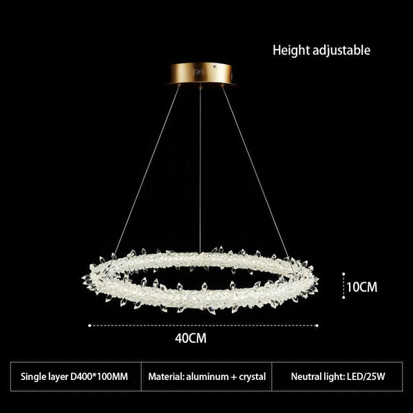 Crystal Ring Chandelier: Dazzling Lighting Fixture-Ceiling Chandelier