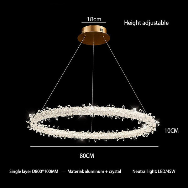 Crystal Ring Chandelier: Dazzling Lighting Fixture-Ceiling Chandelier