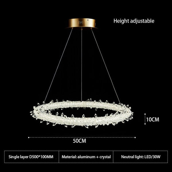 Crystal Ring Chandelier: Dazzling Lighting Fixture-Ceiling Chandelier