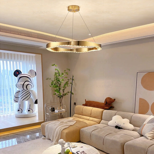 Crystal Ring Chandelier: Exquisite Lighting Décor-Ceiling Chandelier