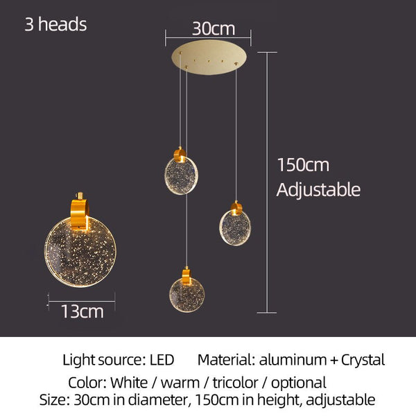 Crystal Rings Staircase Chandelier: Premium Lighting-Staircase Chandelier