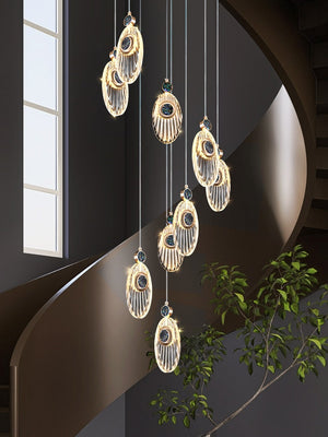 Crystal Shell Staircase Chandelier - Exquisite Lighting-Staircase Chandelier