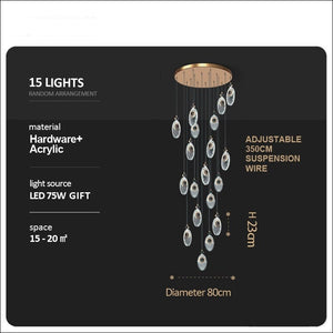 Crystal Shell Staircase Chandelier - Exquisite Lighting-Staircase Chandelier