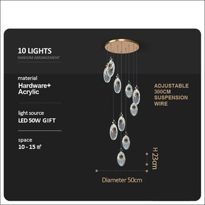 Crystal Shell Staircase Chandelier - Exquisite Lighting-Staircase Chandelier