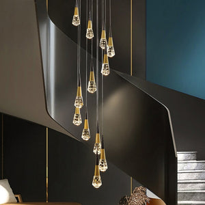 Crystal Spiral Cones Staircase Chandelier-Staircase Chandelier