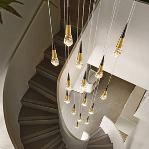 Crystal Spiral Cones Staircase Chandelier-Staircase Chandelier