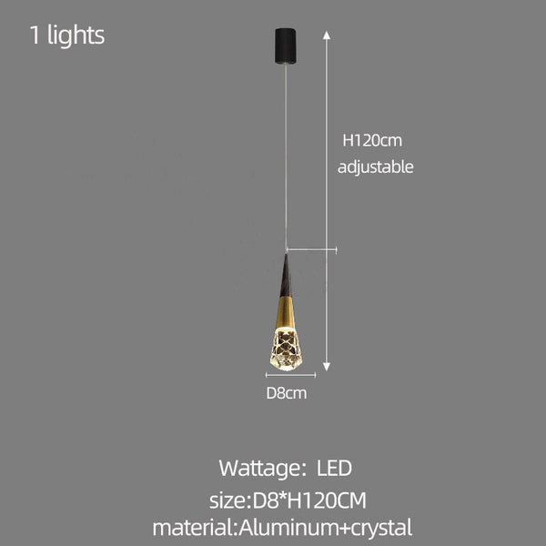 Crystal Spiral Cones Staircase Chandelier-Staircase Chandelier