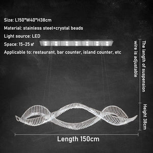 Crystal Swirl Chandelier Light-Kitchen Island