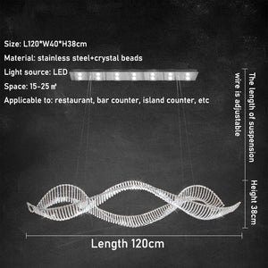 Crystal Swirl Chandelier Light-Kitchen Island