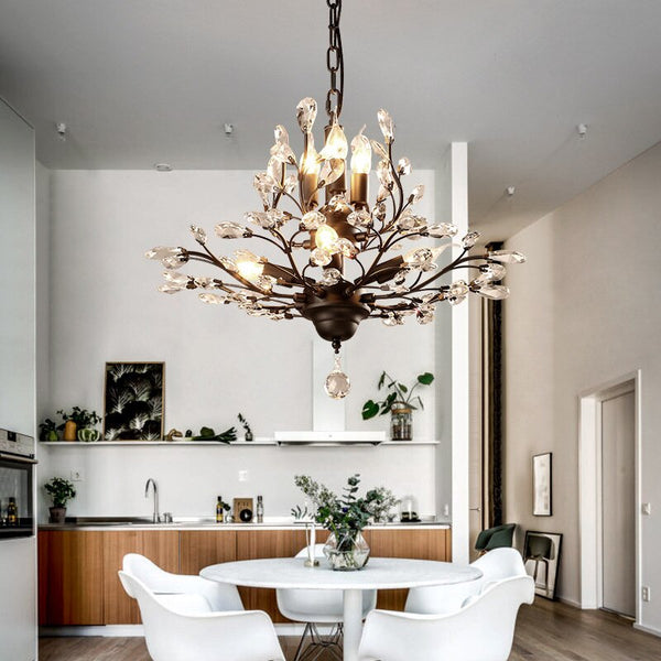 Crystal Tree Chandelier: Elegant Lighting Fixture-Ceiling Chandelier