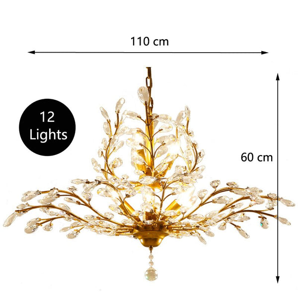Crystal Tree Chandelier: Elegant Lighting Fixture-Ceiling Chandelier