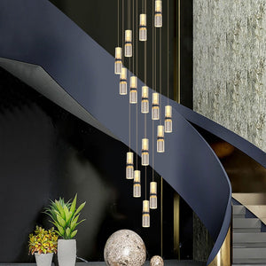 Crystal Tubes Staircase Chandelier: Enhance Your Space-Staircase Chandelier