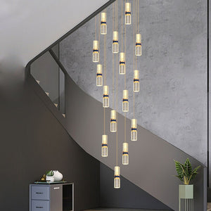 Crystal Tubes Staircase Chandelier: Enhance Your Space-Staircase Chandelier