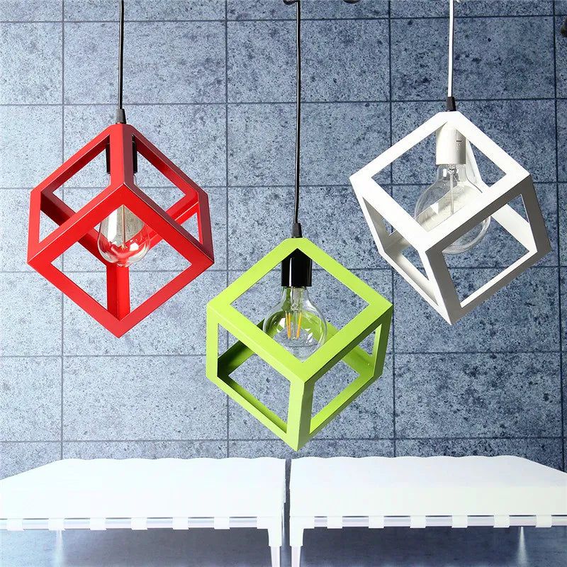 Cube Pendant Light Metal Elegance - Illuminate with Style-Pendant Lights