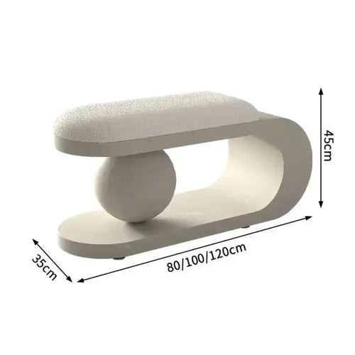 Curve Shoe Changing Stool with Luxurious Lamb Wool Cushion-Bench