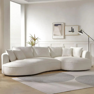 Curved Sectional Boucle Sofa Couch – Luxurious Comfort & Timeless Style-Sofa Set