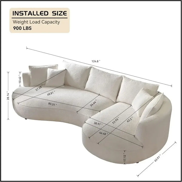 Curved Sectional Boucle Sofa Couch – Luxurious Comfort & Timeless Style-Sofa Set
