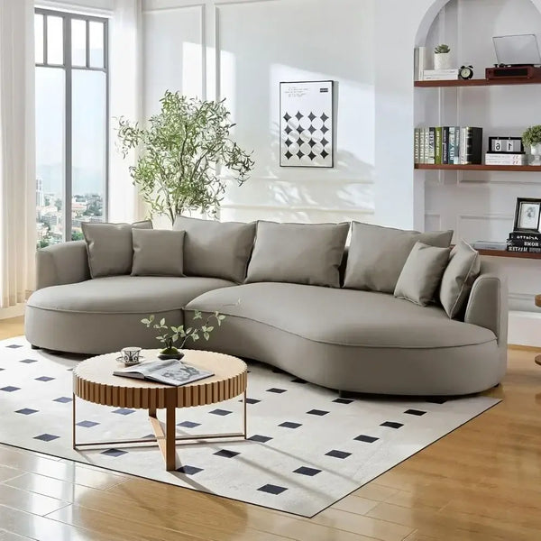 Curved Sectional Boucle Sofa Couch – Luxurious Comfort & Timeless Style-Sofa Set