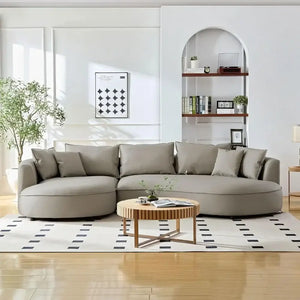 Curved Sectional Boucle Sofa Couch – Luxurious Comfort & Timeless Style-Sofa Set