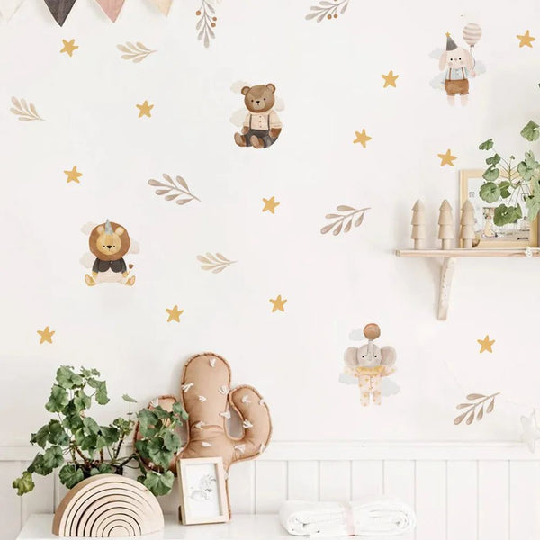 Cute Cartoon Animal Wall Sticker for Baby Girl Room Decor-