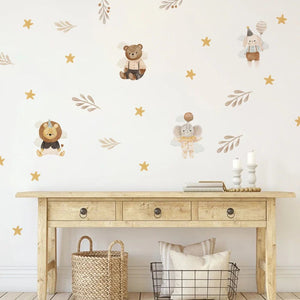 Cute Cartoon Animal Wall Sticker for Baby Girl Room Decor-