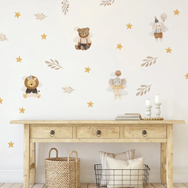 Cute Cartoon Animal Wall Sticker for Baby Girl Room Decor-