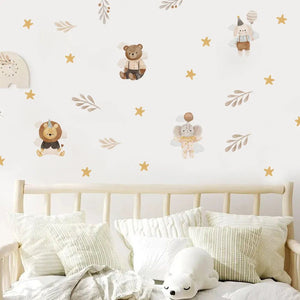 Cute Cartoon Animal Wall Sticker for Baby Girl Room Decor-