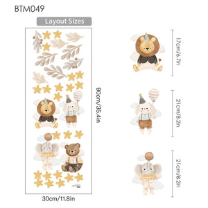 Cute Cartoon Animal Wall Sticker for Baby Girl Room Decor-