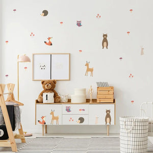 Cute Cartoon Bear &amp; Rabbit Nursery Wall Decals - Removable Kids Room Stickers-