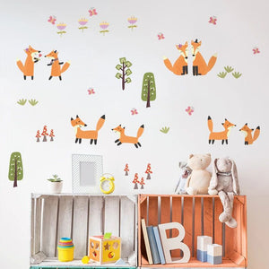 Cute Cartoon Bear &amp; Rabbit Nursery Wall Decals - Removable Kids Room Stickers-