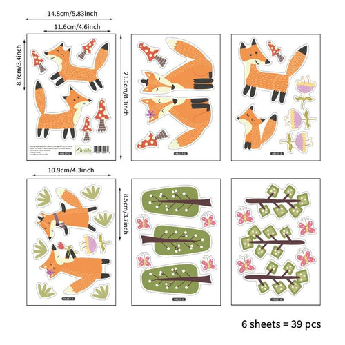 Cute Cartoon Bear &amp; Rabbit Nursery Wall Decals - Removable Kids Room Stickers-