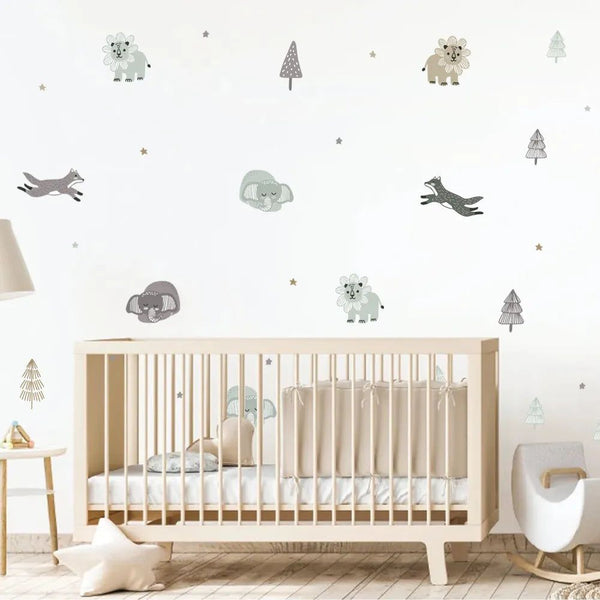 Cute Cartoon Nursery Wall Stickers for Kids Room Decor-