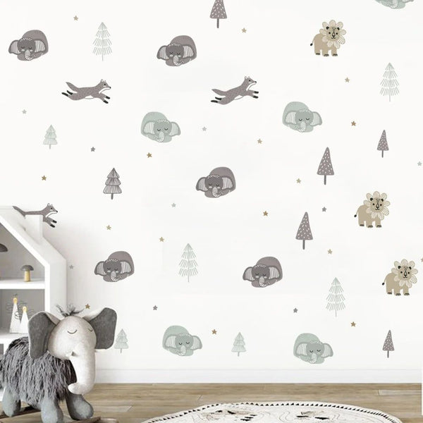 Cute Cartoon Nursery Wall Stickers for Kids Room Decor-