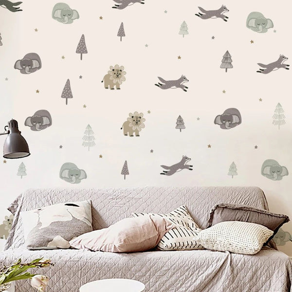 Cute Cartoon Nursery Wall Stickers for Kids Room Decor-