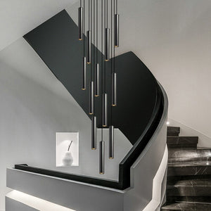 Cylindrical Pendant Staircase Chandelier-Staircase Chandelier